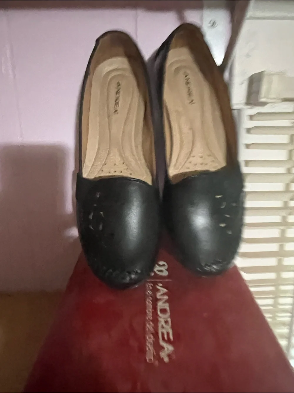 ANDREA FENZI Black Women’s Perforated Slip-On Flats